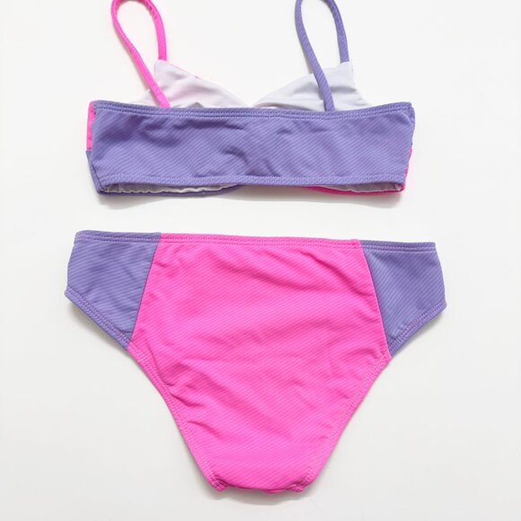 FBZ Flowers By Zoe Bikini Knotted Color Block Size S Girls - Picture 2 of 3